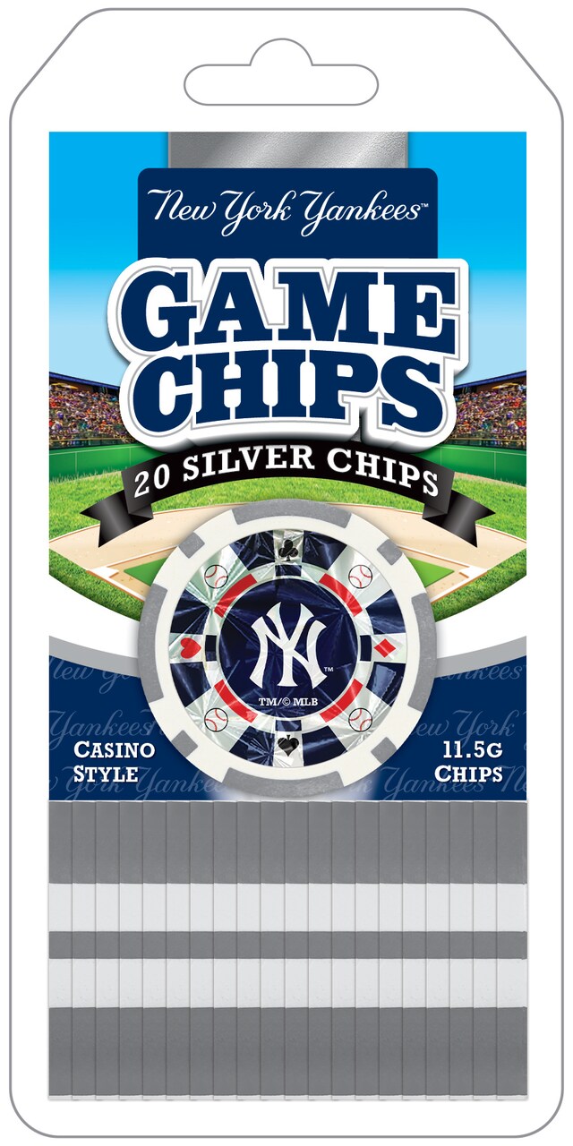 MasterPieces Casino - MLB New York Yankees - 20 Piece High Quality Team Poker Chips  Silver Edition